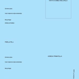 Kuverta s povratnicom plava javni bilježnik 210X12"