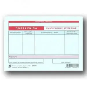 TI.II-6/A Dostavnica za dostavu u vlastite ruke plava